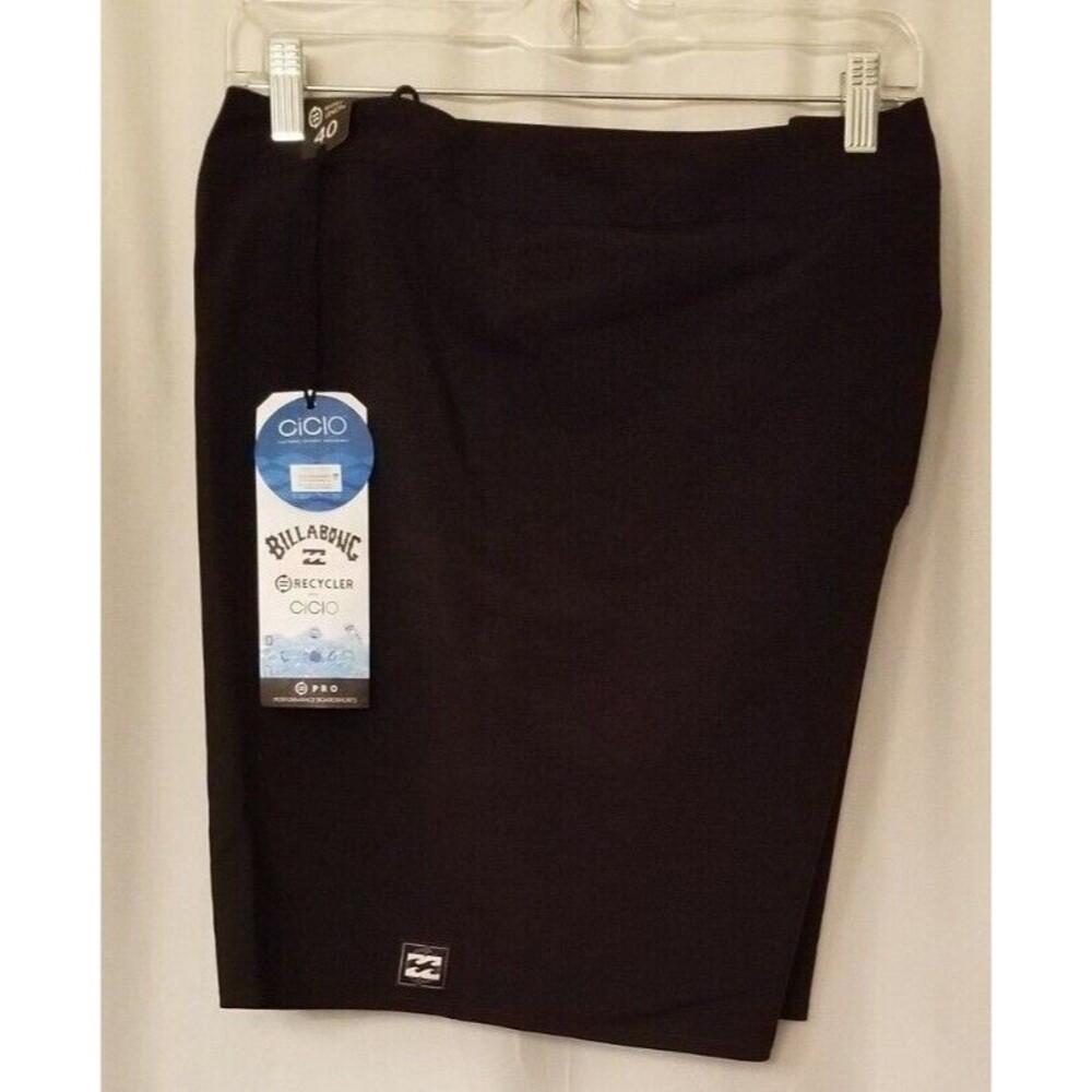 Billabong Men's Boardshorts Pro Performance Cicio Black New Tags Shorts Size 40